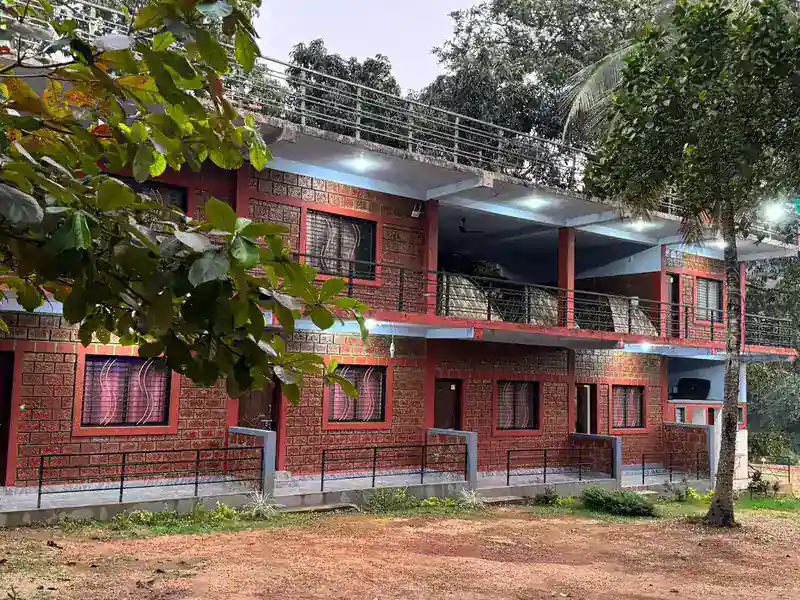 Panoramic view of Tusker Trails Resort nestled in pristine jungle environment